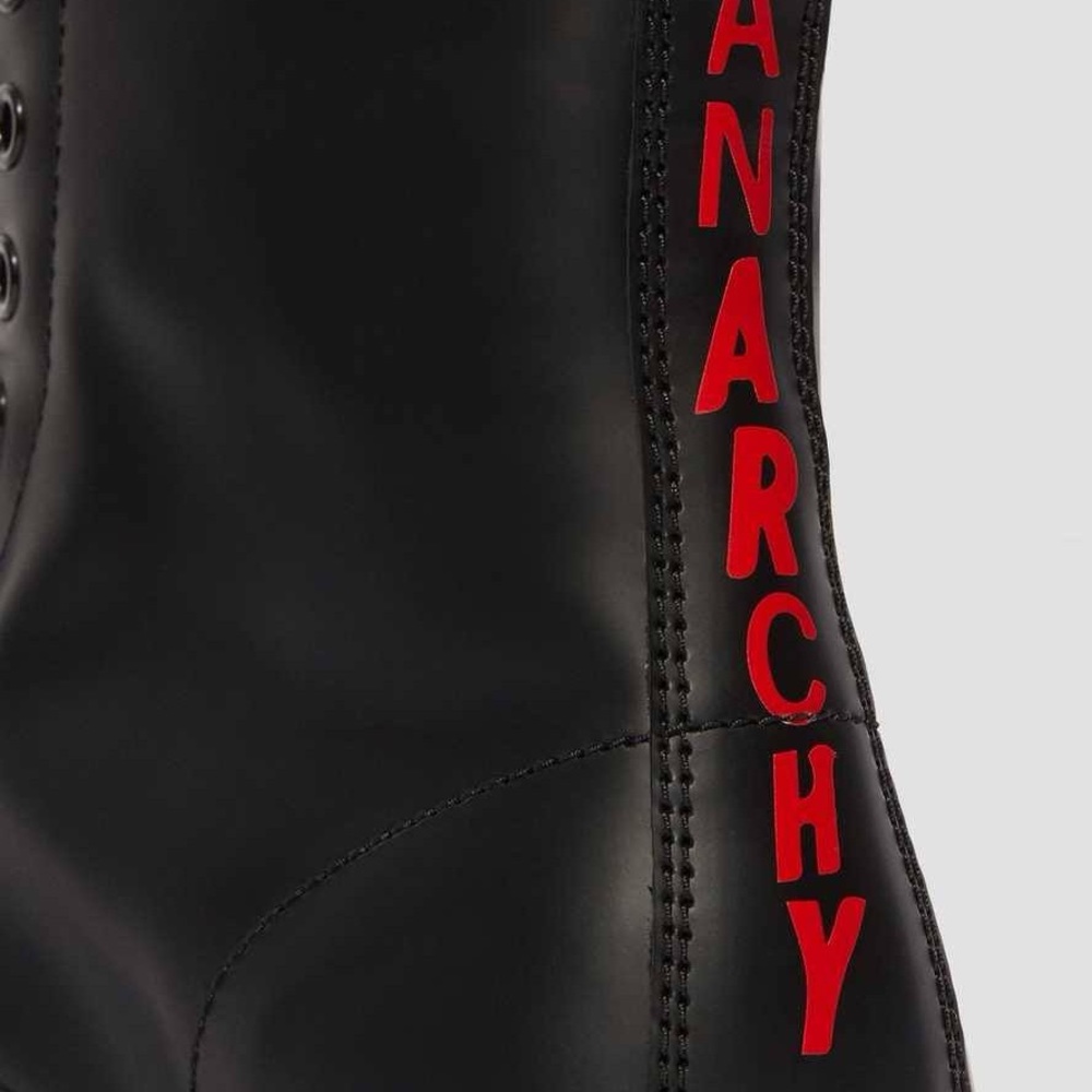 NIB SEX PISTOLS DR. MARTEN 1460 LIMITED EDITION BLACK LEATHER COMBAT ARMY BOOTS - Picture 6 of 9
